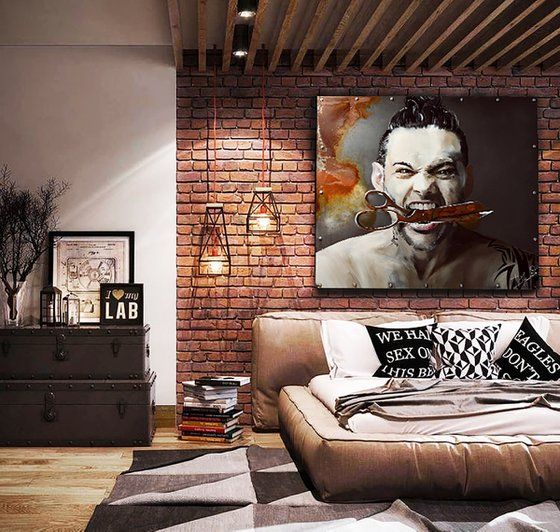 kamar industrial minimalis